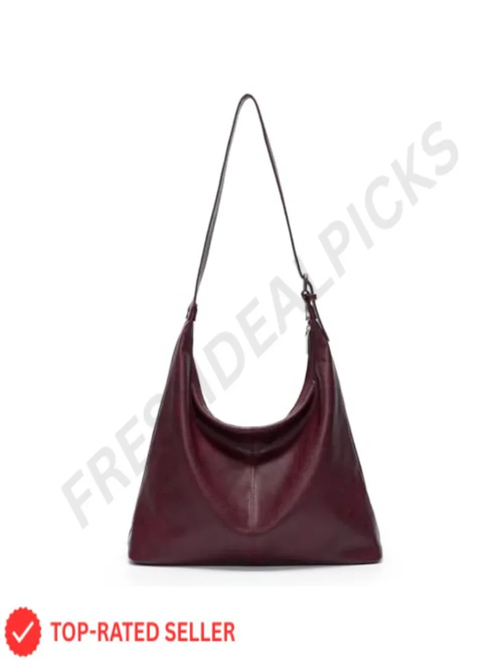 Large Slouchy Hobo Bag Vegan Leather Adjustable Shoulder Purse Work Tote